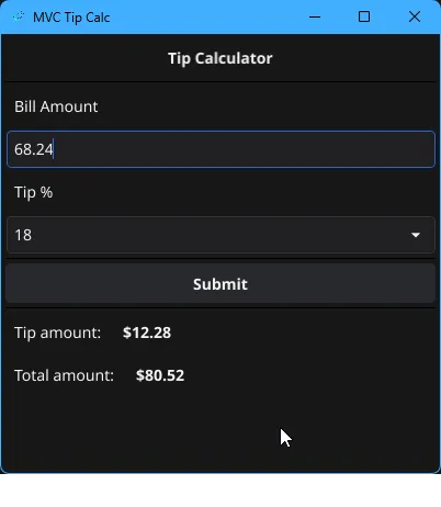 MVC Tip Calculator