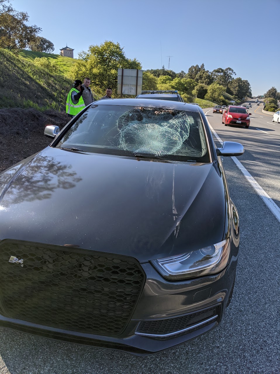 smashed windshield on my car